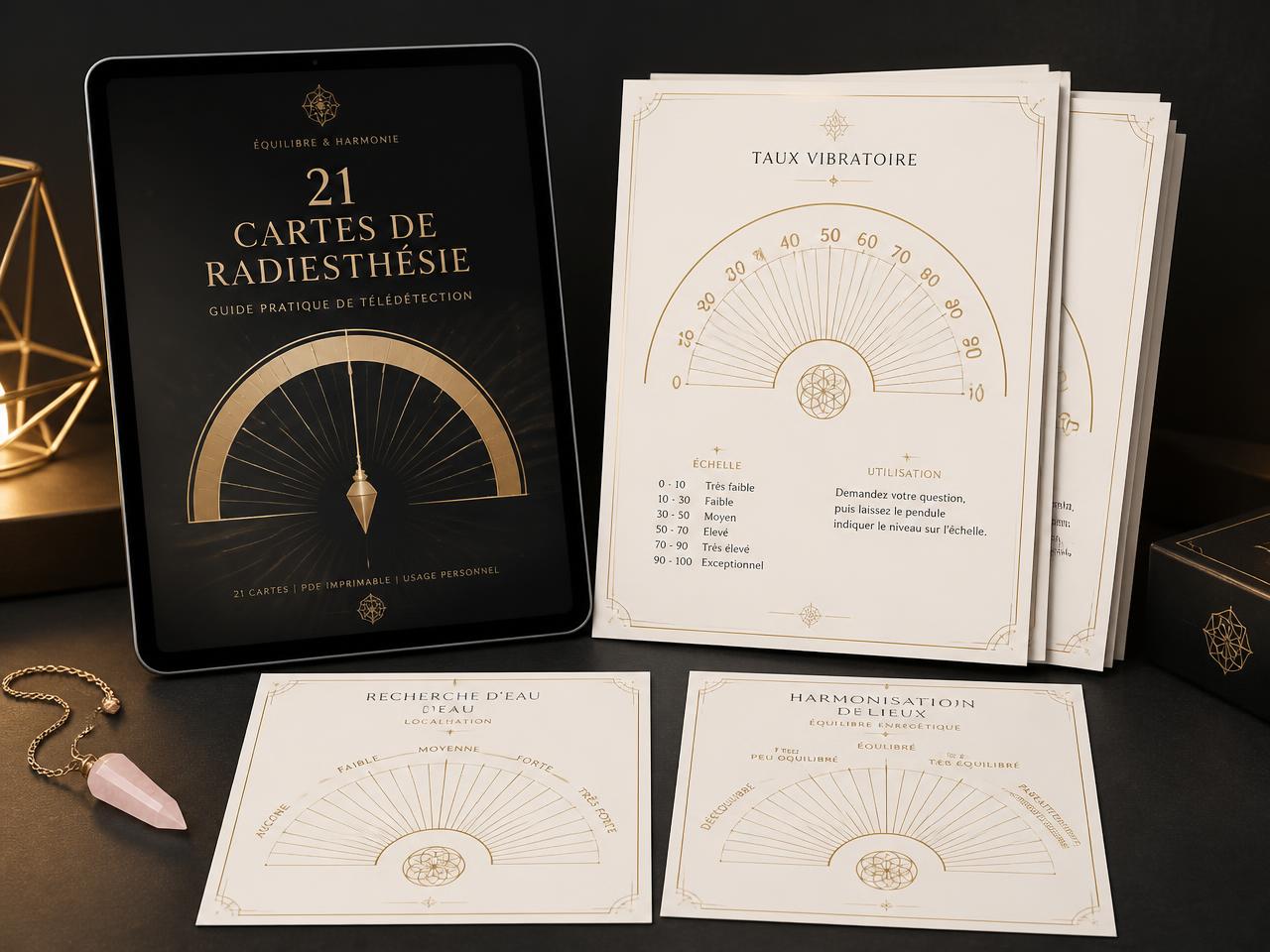 Mockup del producto digital 21 Tablas de Radiestesia